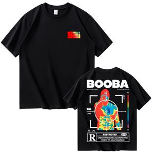 B2O 티셔츠 남성 패션 코튼 BOOBA 프린트 반소매 티셔츠 여성 캐주얼 하라주쿠 streetwear 티셔츠 Camiseta