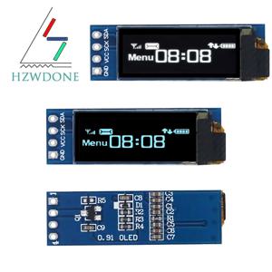 I2C OLED 디스플레이 모듈 0.91인치 I2C SSD1306 OLED 디스플레이 모듈 흰색/파란색 I2C OLED 스크린 드라이버 DC 3.3V~5V (아두이노용)