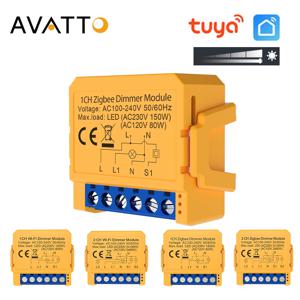 AVATTO Tuya ZigBee WiFi 조광기 스위치 모듈 스마트 홈 DIY 차단기 1 2 Gang은 Alexa Google 홈으로 2 웨이 제어 작업을 지원합니다.