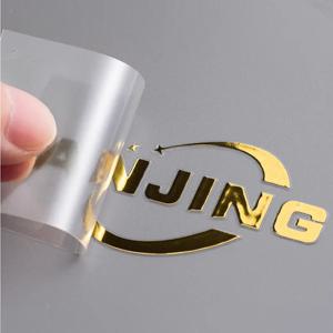 100PCS 사용자 정의 전송 3D 스티커 반짝 이는 골드 실버 전송 스티커 브랜드 회사 로고 결혼식 맞춤 전송 스티커