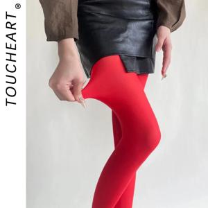 Toucheart 스타킹 레깅스 Bodycon 섹시한 레드 란제리를 통해 볼 Femme 팬티 스타킹 여름 새로운 슬림 레이스 스타킹 여성 란제리