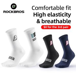 ROCKBROS 전문 사이클링 양말 편안한 고탄성 통기성 양말 야외 운동복 양말 3쌍 $0