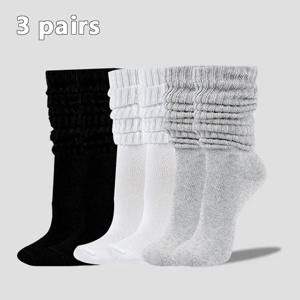 3 쌍 Pleated 중간 길이 양말 여성 패션 로리타 버블 양말 컴포트 비 필링 가을 다목적 소녀 코끼리 양말