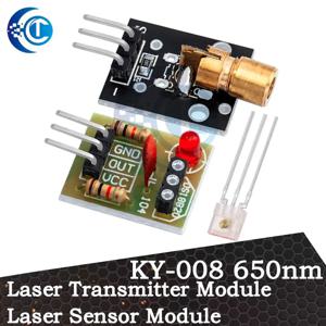 레이저 센서 모듈이 포함된 KY-008 650nm 레이저 송신기 모듈 비 변조기 튜브 레이저 수신기 모듈 키트