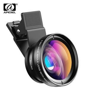 APEXEL-전문 전화 카메라 렌즈, 12.5x 매크로 카메라 사진 HD 0.45x 삼성 아이폰 모든 스마트 폰용 슈퍼 와이드 앵글 렌즈