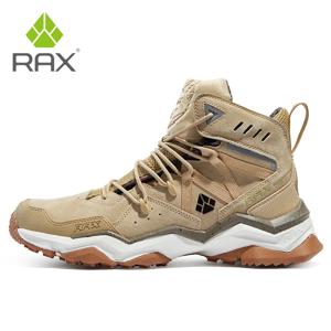 RAX 남성 하이킹 신발, 미드 탑 방수 야외 운동화, 가죽 트레킹 부츠, 트레일 캠핑 등산 사냥 스니커즈, 여성