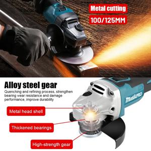 전기 125/100mm 브러시리스 앵글 그라인더 연마 커팅 머신 Makita 18V 배터리 용 무선 앵글 그라인더 도구