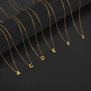 Cazador 미니멀리스트 초기 A-Z 편지 목걸이 여성을위한 알파벳 스테인레스 스틸 초커 체인 쥬얼리 생일 선물 도매
