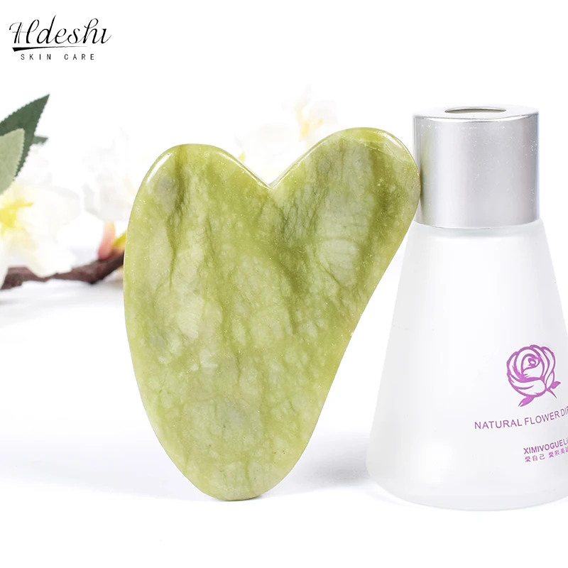 얼굴 구 아슈 스크레이퍼 페이셜 마사지 용 천연 마사지 Jade Guasha 스크레이퍼 Gua Sha 피부 긁기 스킨 케어 SPA Dropshipping