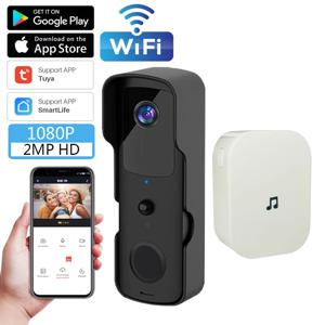 스마트 Tuya WIFI 초인종 HD 1080P 비디오 야외 무선 홈 도어 벨 방수 배터리 인터콤 스피커 전화 카메라