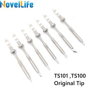 기존 TS100 TS101 미니 디지털 납땜 인두 팁 교체 비트 헤드 B2 BC2 C4 D24 K I Ku ILS C1