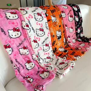 Kawaii Hello Kittys 파자마 바지 Sanrioed Anime Trousers 여성 가을 ​​겨울 Kt 플러스 벨벳 따뜻한 바지 유지 소녀 홈 패션