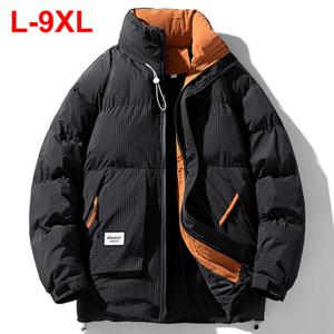 남성용 플러스 사이즈 겨울 자켓 퍼퍼 버블 코트 Thicken Warm Parkas 빅 사이즈 8XL 9XL 패딩 자켓 남성용 아웃웨어