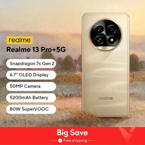 글로벌 버전 Realme 13 Pro Plus 5G 스마트폰, 스냅드래곤 7s Gen 2, 120Hz 커브드 비전 디스플레이, 80W SUPERVOOC 충전 AI 이미징