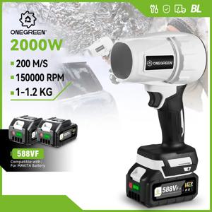ONEGREEN 브러시리스 2000W 전기 터보 송풍기 제트 팬 150000RPM 공기 송풍기 Makita 18V 배터리 핀 용 강력한 송풍 도구