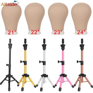 64cm 금속 가발 삼각대 스탠드 홀드 마네킹 헤드 골드 핑크 그레이 블랙 브라운 가발 헤드 스탠드 가발 설치 키트 세트