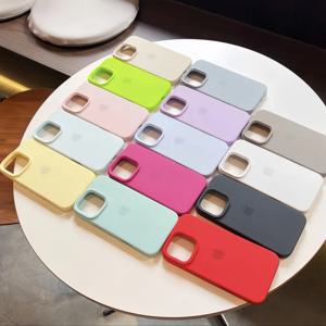 아이폰 16Pro 15 14 13 12 11 Pro Max Plus XR XS Max 7 8 용 오리지널 리퀴드 실리콘 폰 케이스, 캔디 소프트 충격 방지 폰 커버