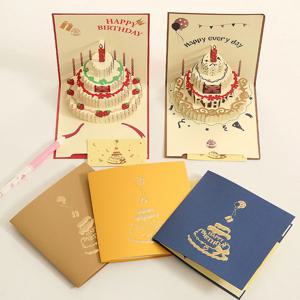 생일 인사말 카드 3D 팝업 기프트 카드 기프트 카드(테이블용 봉투 웨딩 장식 포함)