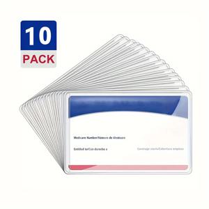 10pcs 투명 보호 슬리브 카드 및 신용 카드 크기, 명함, 부드러운 방수 PVC 플라스틱