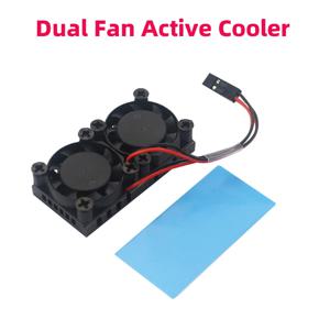 라즈베리 파이 4 모델 B 3B+ 3B용 실리콘 열 패드가 있는 듀얼 팬 액티브 쿨러 CPU RAM 냉각 라디에이터