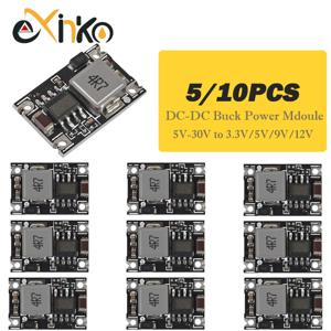 5/10pcs DC-DC 벅 컨버터 스텝 전원 공급 장치 모듈 자동차 오토바이 배터리 용 5V-30V ~ 3.3V 5V 9V 12V 3A 전압 조정기