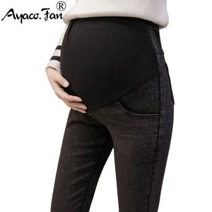 임신 한 여성을위한 M-3XL 출산 청바지 임신 바지 탄성 임신 옷 봄 2019 새로운 슬림 출산 바지 플러스 사이즈