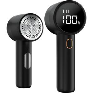 패브릭 면도기, 충전식 린트 리무버, 3가지 속도의 전기 휴대용 스웨터 디퍼저, 6개의 리프 블레이드, 디지털 LED 디스플레이