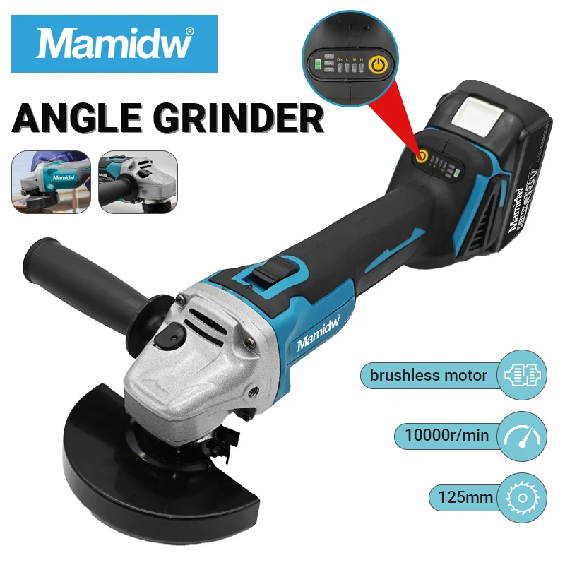 Makita DGA404 18V 125/100mm 브러시리스 리튬 전기 앵글 그라인더 충전식 커팅 머신 연마 기계