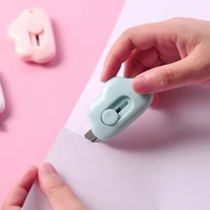 미니 포켓 클라우드 아트 유틸리티 나이프 박스 나이프 종이 커터 공예 포장 리필 블레이드 유틸리티 나이프 종이 커터 편지지