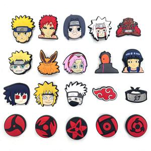 MINISO 새로운 Hokage 쓰기 휠 눈 나루토 PVC 매력 신발 액세서리 DIY 구멍 신발 꽃 정원 신발 장식 도매
