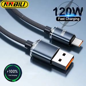 NNBILI USB C 타입 초고속 충전기 코드, 고속 충전 USB C 케이블, 삼성 샤오미 화웨이 POCO OPPO용 휴대폰 충전기, 120W