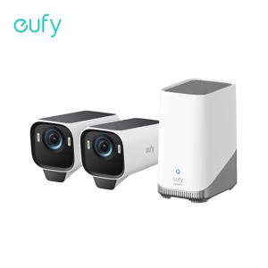 eufyCam S3 Pro 2-Cam 키트 태양광 카메라 야외 무선 MaxColor 야간 투시경 4K 보안 카메라(태양광 패널 영원히 전원 포함)