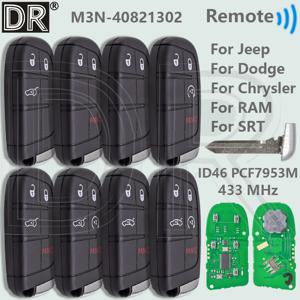 DR ID46 PCF7953 지프 그랜드 체로키 닷지 여행 도전 SRT Hellcat Chrysler 300 용 433MHz 근접 자동차 원격 제어 키