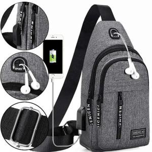 여행 남자 핸드백 USB 가슴 가방 디자이너 메신저 크로스 바디 가방 방수 어깨 가방 대각선 패키지 스포츠 백 팩