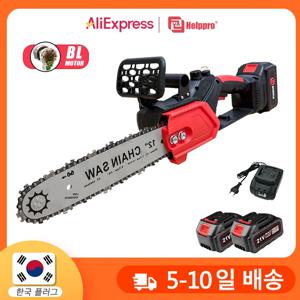 Helppro 12 인치 브러시리스 무선 전기 톱 충전식 전기 체인 톱 목공 정원 가지 치기 톱 도구