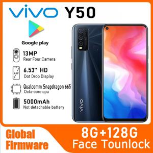VIVO Y50 글로벌 펌웨어 휴대폰 Snapdragon 665 Octa Core 6.53