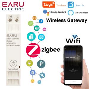 Tuya 스마트 라이프 앱 ZigBee 3.0 게이트웨이 허브 스마트 가전 무선 브리지 원격 제어 자동화 장치 Din Rail 작동