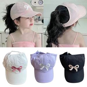 ? 어린이 포니테일 야구 모자, 캔디 컬러, 빠른 건조, 조절 가능한 바이저 캡, 소년 소녀, 여름 UV 보호 모자, 어린이 피크 캡