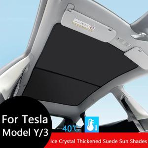 Tesla Model 3 Sunroof Highland 2025 모델 Y 2020-25 아이스 천 버클 Sun Pare 유리 전면 후면 채광창 액세서리 용 차양