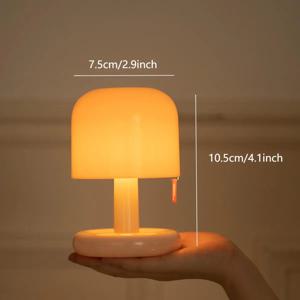 미니 선셋 나이트 램프 데스크탑 크리에이티브 USB 충전식 인스 버섯 스타일 LED 무드등 (커피숍, 집, 침실 장식용)