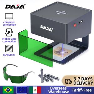 DAJA DJ6 레이저 조각기, 미니 휴대용 블루투스 DIY 컷 타각기 각인 마크, 목재 페인트, 금속 아크릴 유리 가죽