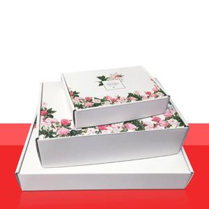 10Pcs 꽃 인쇄 선물 상자 3 레이어 골판지 상자 흰색 크래프트 포장 상자 두꺼운 골판지 카톤 익스프레스 용품