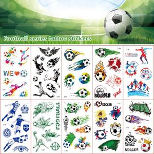 10PCS 임시 문신 축구 축구 팬 가짜 문신 스티커 임시 문신 스티커 슬리브 방수 남자 WS002