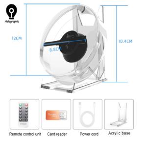 미니 3D 홀로그램 프로젝터 팬 Led 기호 광고 로고 빛 투명 커버 상업 홀로그램 프로젝터 홈 Decro