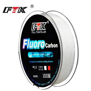 FTK 100M 플루오로카본 코팅 낚시 라인 0.14mm-0.5mm 4.13LB-34.32LB 탄소 섬유 모노 필라멘트 라인 잉어 낚시 싱킹 라인