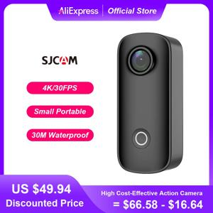 SJCAM C100 플러스 액션 카메라, 4K 30M 방수 2.4G 와이파이 액션 스포츠 캠, EIS 자전거 헬멧 오토바이