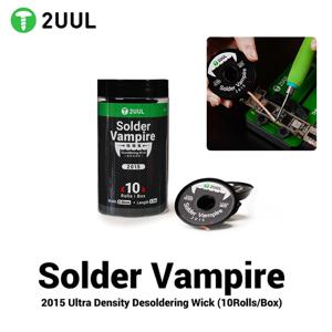 2UUL DW15 10 롤/박스 디 솔더링 와이어 솔더 뱀파이어 초밀도 주석 마더 보드 PCB BGA 납땜 도구 디 솔더링 심지