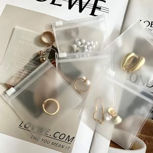 5pcs 쥬얼리 지퍼 버클 목걸이에 대 한 투명 가방 귀걸이 팔찌 방진 두꺼운 보석 EVA 서리로 덥은 지 플락 가방