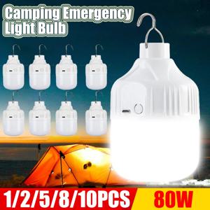 1-10pcs 야외 바베큐 하이킹 긴급 사냥 전원에 대 한 높은 전원 LED 캠핑 빛 방수 USB 충전식 휴대용 램프 ﻿