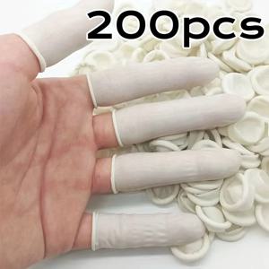 20/200pc 고무 손가락 보호대 커버 내마모성 고탄성 미끄럼 방지 라텍스 손가락 침대 전자 의료 보호